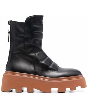 Elena Iachi Chunky-Sole Leather Boots - Brown