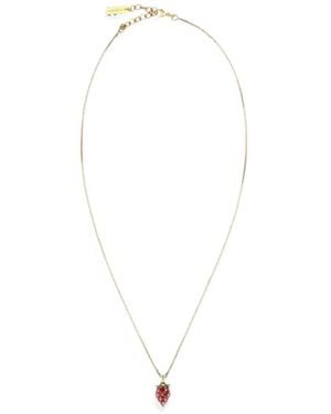 Saint Laurent Strawberry Pendant Necklace - White