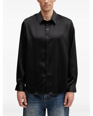 Martine Rose Pinstripe-Pattern Long-Sleeve Shirt - Black
