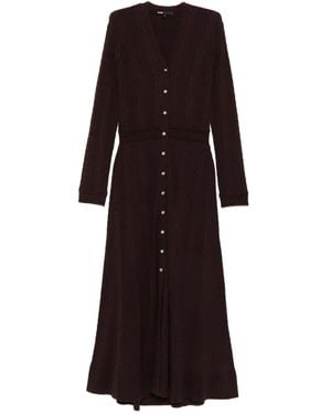 Maje Cable-knit Buttoned Dress - パープル