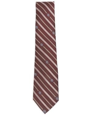 Drole de Monsieur Diagonal-Stripe Tie - Purple