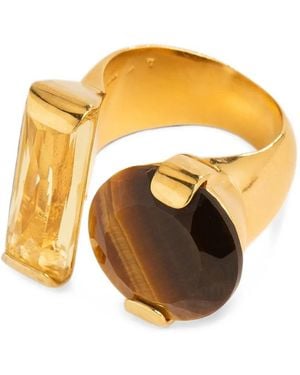 Wouters & Hendrix Citrine And Tiger's Eye Ring - Orange