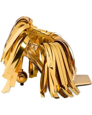 Moschino Fringe-Detail Sandals - Metallic