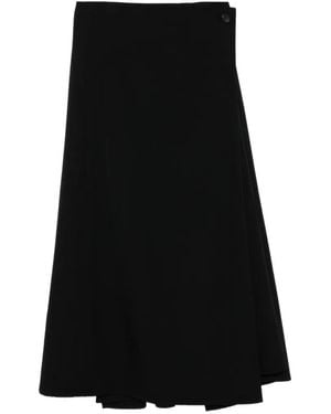 Yohji Yamamoto Gabardine Midi Skirt - Black