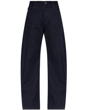The Attico Embroidered-Logo Jeans - Blue