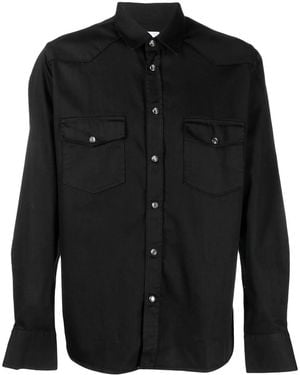 PT Torino Flap-Pockets Button-Up Shirt - Black
