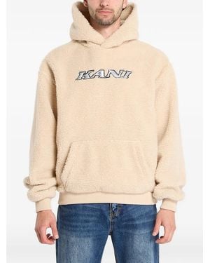 Karlkani Teddy Logo-Detail Hoodie - Blue