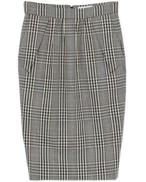 Stella McCartney Jupe Mi-Longue En Laine À Carreaux Prince De Galles - Gray
