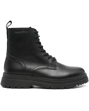 Marc O' Polo 45Mm Lace-Up Leather Boots - Black