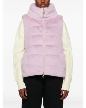 Herno Faux-Fur Padded Gilet - Pink