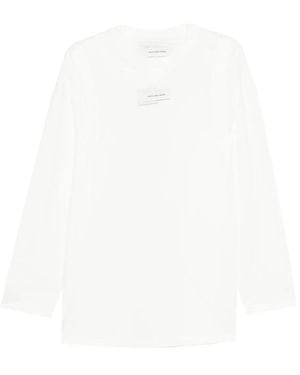 Feng Chen Wang Label-Detail Long-Sleeved T-Shirt - White