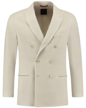 Fay Double-Breasted Blazer - Natural