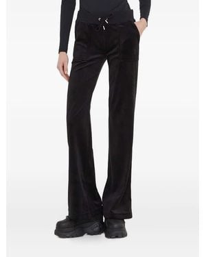 Juicy Couture Embroidered Velour Pants - Black
