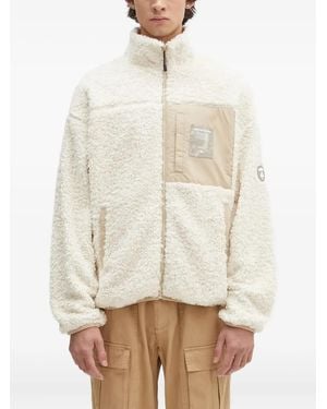 Aape By A Bathing Ape Aape Now Fleece Panelled Jacket - Natural