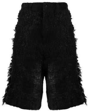 Comme des Garçons Wool Faux-shearling Bermuda - Black