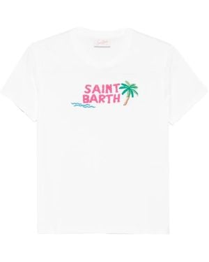 MC2 Saint Barth Emilie Embroidered Logo T-Shirt - White