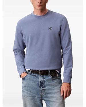 Calvin Klein Logo-Embroidered Jumper - Blue