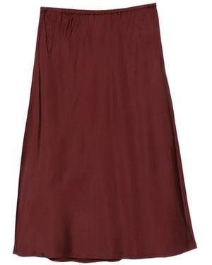 Vince Satin-Finish Elasticated-Waist Midi Skirt - Purple