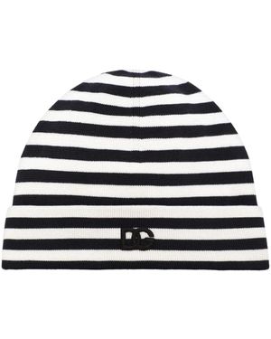 Dolce & Gabbana ストライプ シルクビーニー - ブルー