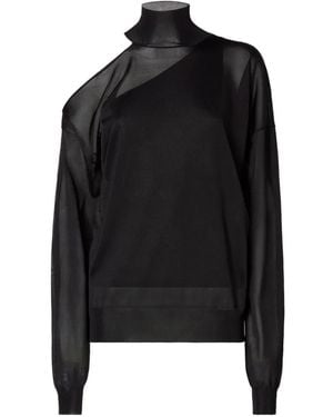 Fendi Jersey De Organza Y Seda - Negro
