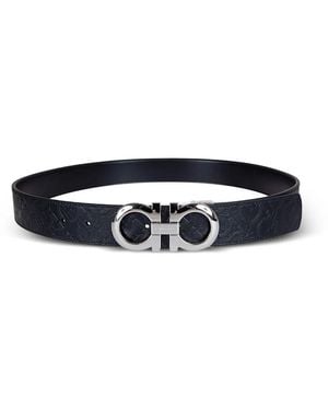 Ferragamo Gancini Reversible Belt - White