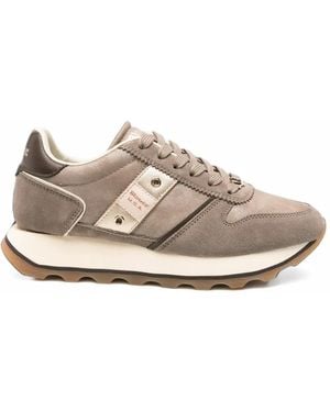 Blauer Mills 01 Sneakers Mit Einsätzen - Weiß