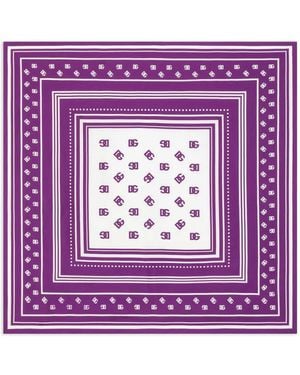 Dolce & Gabbana Printed Silk Scarf - Purple