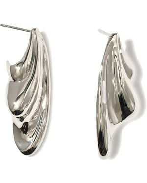 Otiumberg Statement Wave Earrings - White