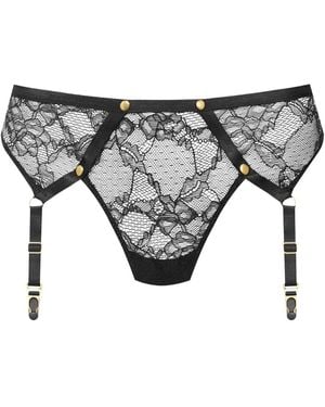 Maison Close Jeux Magnétiqueslace Suspender Thong - Grey
