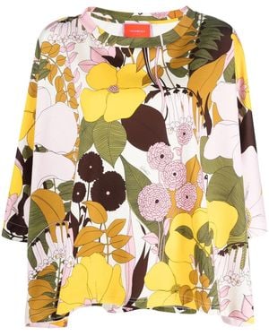 La DoubleJ Meditation Floral-Print Kaftan - Yellow