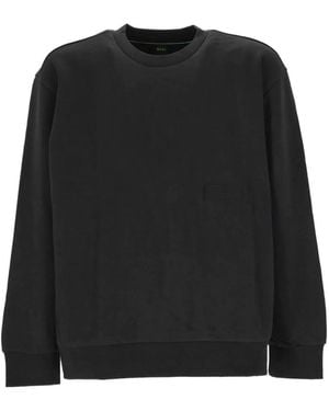 BOSS Jersey Con Cuello Redondo Y Parche Del Logo - Negro