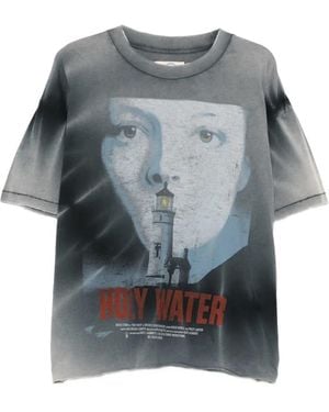 ERCOLE STUDIO Ungesäumtes T-Shirt Mit Grafischem Print - Grau