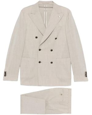 Luigi Bianchi Double-Breasted Suit - White