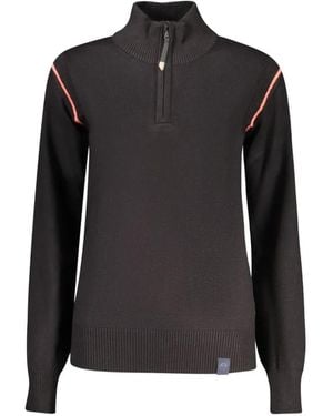North Sails Half-Zip Contrast-Piping Sweater - Black