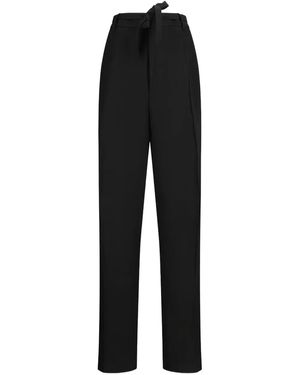 Jil Sander Tie-Belt Tailored Trousers - Black