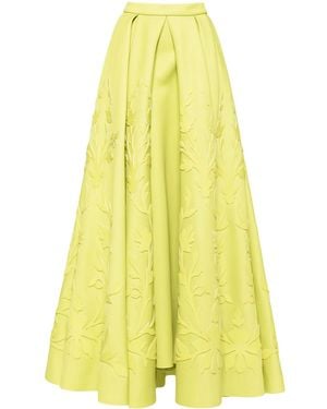 Saiid Kobeisy Pleated Skirt With Matching Embroidery - Yellow