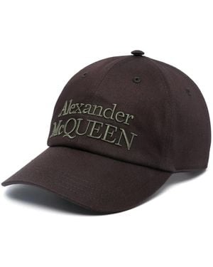 McQueen Baseballkappe Mit Logo-Stickerei - Schwarz