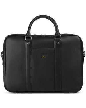Doucal's Top-Handle Leather Briefcase - Black