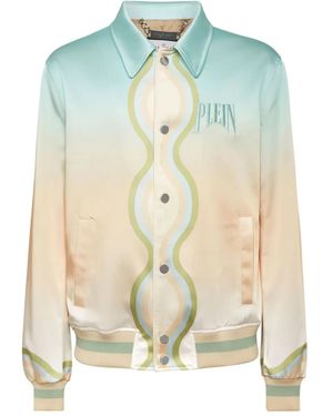 Philipp Plein Satin Coster Jacket Supercar Triumphal Arch - Green