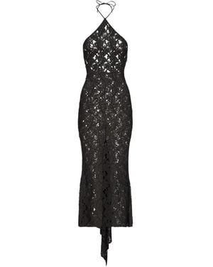 Ludovic de Saint Sernin Anthonia Midikleid Aus Spitze - Schwarz
