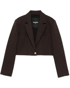 Patrizia Pepe Bouclé Cropped Jacket - Black