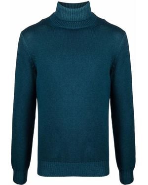 Dell'Oglio Roll-Neck Rib-Trimmed Jumper - Blue