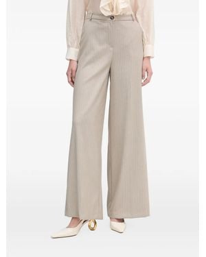 Haveone Pinstripe Wide-Leg Pants - Natural
