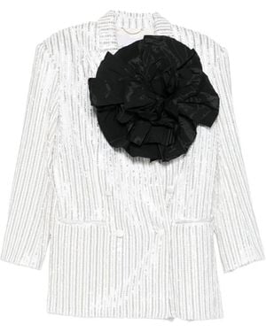 Redemption Sequinned Flower-Appliqué Jacket - Black