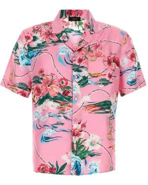 Gucci Printed Twill Bowling Shirt - Pink