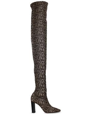 Saint Laurent Botas Moon Con Estampado De Piel De Pitón - Blanco