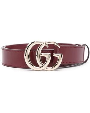 Gucci Cinturón Gg Marmont Fino - Rosa