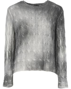 Avant Toi Pullover Mit Zopfmuster Und Batikmuster - Grau