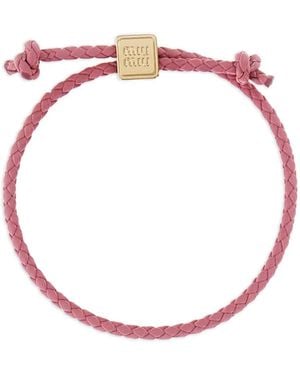 Miu Miu レザーブレスレット - ピンク