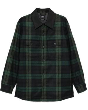 A.P.C. Giacca-Camicia A Quadri - Nero